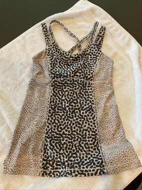 lululemon athletica Leopard Print Mini Dress in Beige and Black